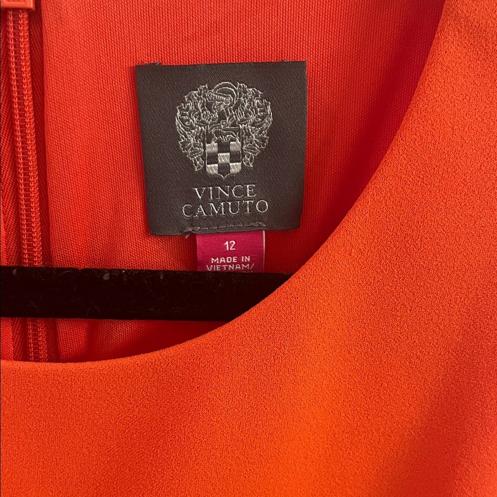 Vince Camuto Asymmetrical Dress in Vibrant Orange - Picture 2 of 6